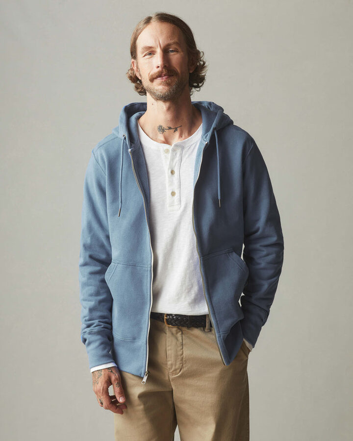 American Giant Classic Full Zip in Slate Blue